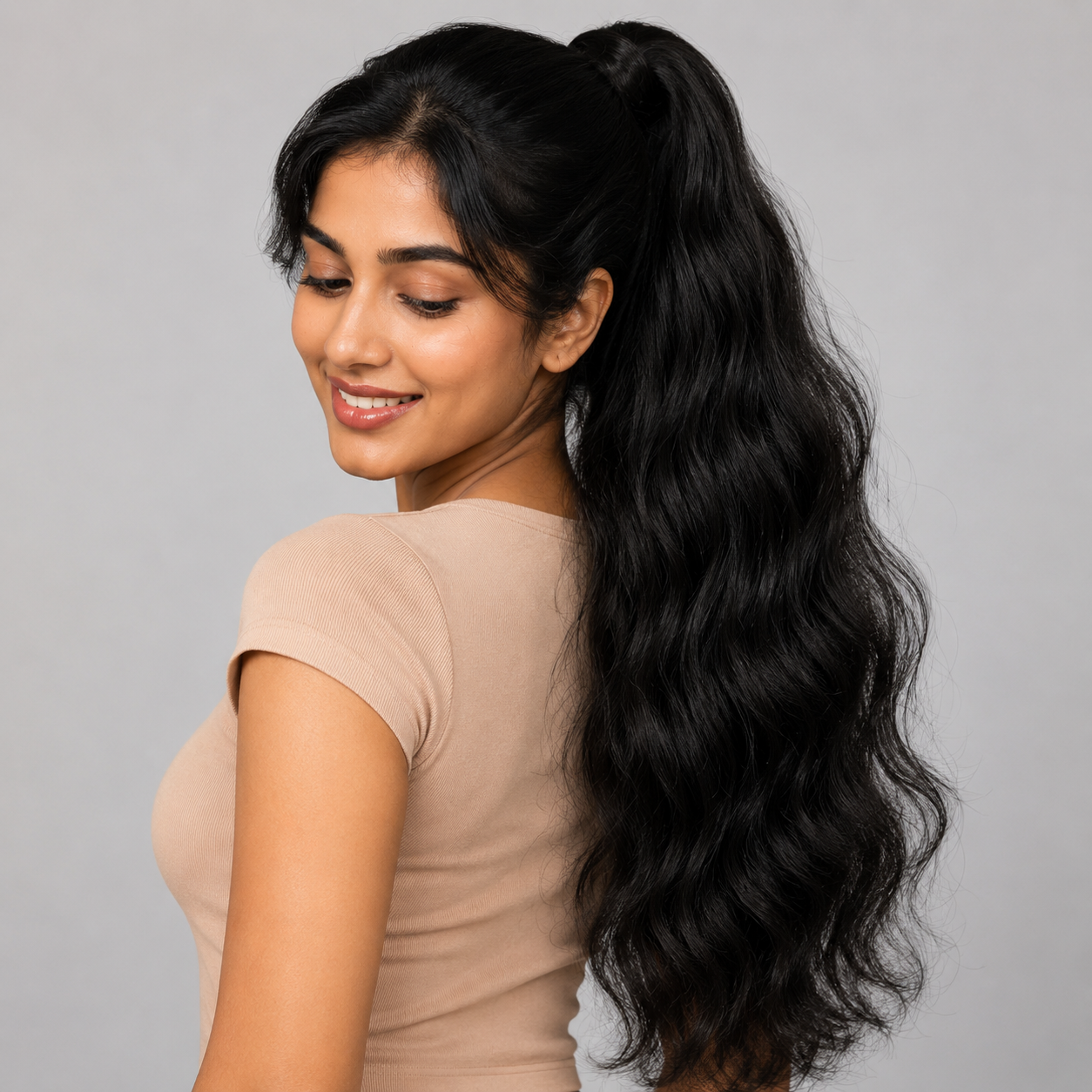 Premium Natural Wavy Ponytail Hair Extension – 100% Human Hair