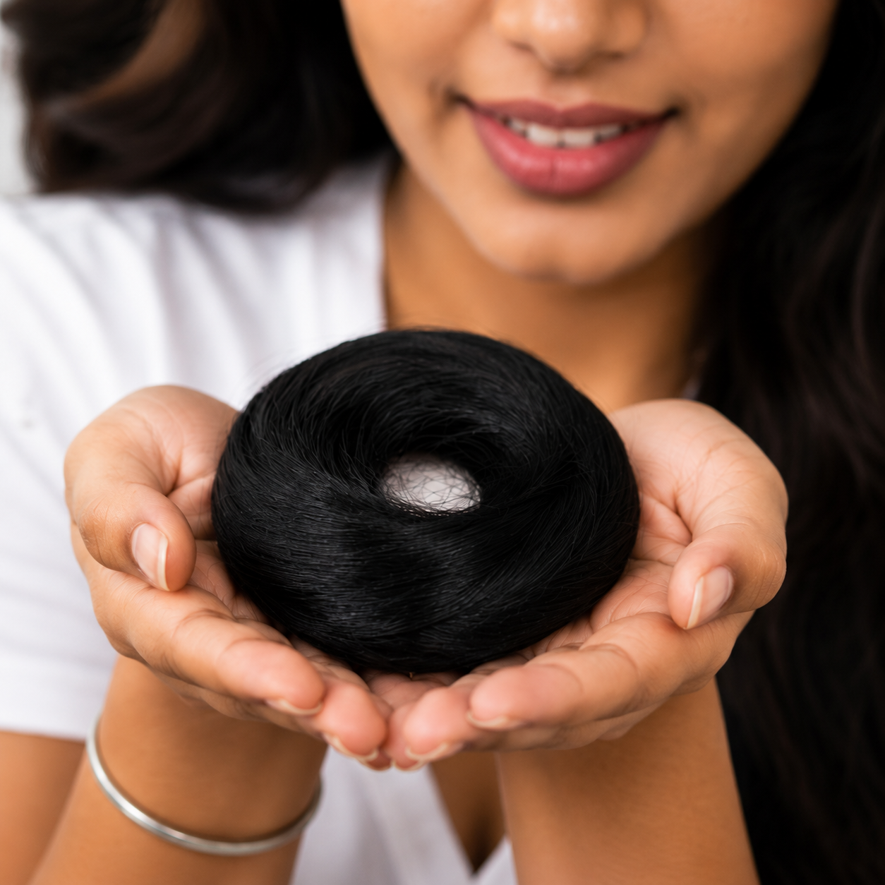 Natural Human Hair Bun for Women | Instant Juda Hair Bun – Black