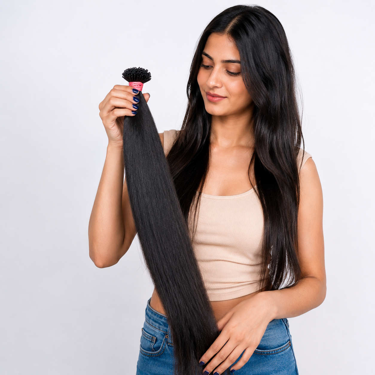 6D Feather Natural Straight Hair Extensions | 100% Human Hair