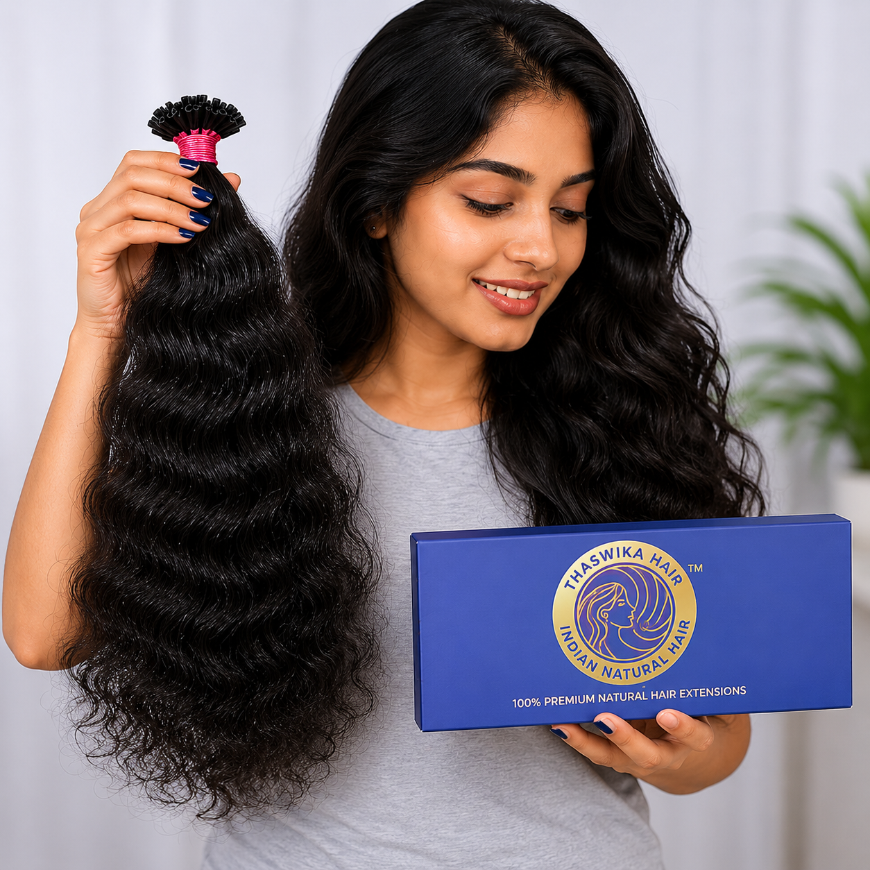 Premium Natural Curly Keratin Tip Hair Extensions