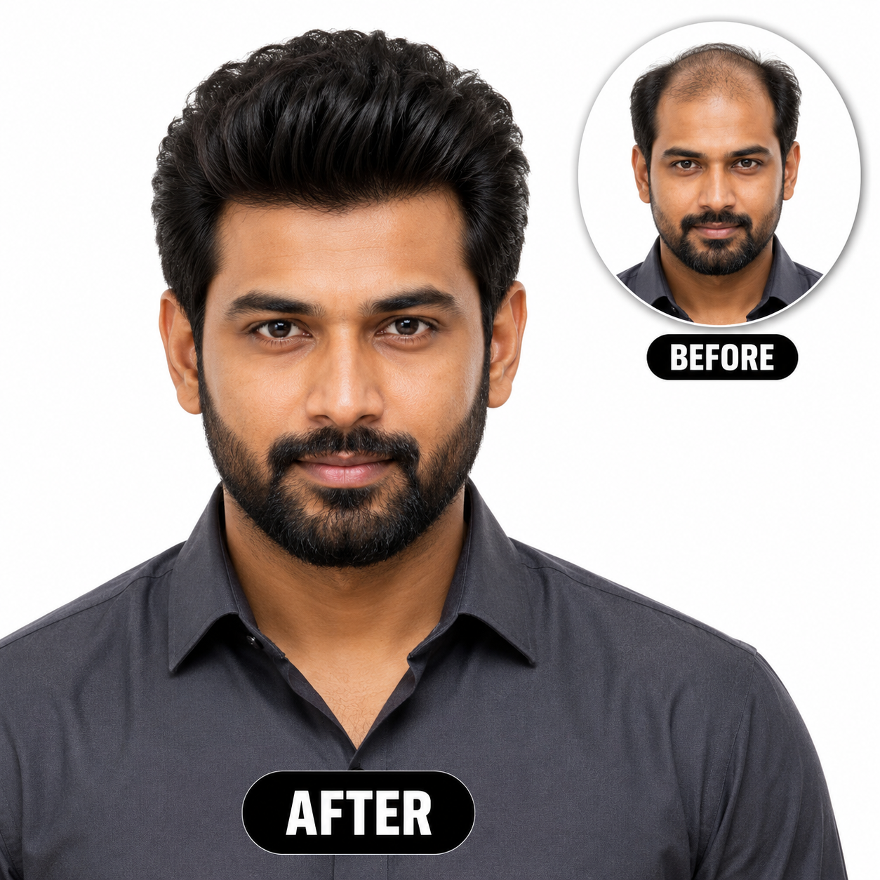 Mirage Gold Men Hair Patch – Premium Natural Human Hair System